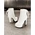 abordables Botas con plataforma-Botines de plataforma blancos para mujer con cordones en la parte trasera y cremallera lateral: botas de tacón alto de moda para fiestas y salidas nocturnas