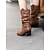 cheap Slouch Boots-Women&#039;s Brown Knee-High Boots with Buckle Details and Block Heels – Classic and Versatile Footwear for Casual and Fall Outfits