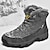 baratos Inverno e botas de neve-Homens Botas Botas de Neve Botas de caminhada Botas de inverno Forro de Lã Camurça Náilon Confortável Antiderrapante Com Cadarço Preto Cinzento