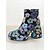 cheap Ankle Boots-Women&#039;s Sequin Floral Ankle Boots – Glittering Platform Block Heels for Parties and Events