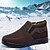 billige Winter &amp; Snow Boots-brune slip-on vinterstøvler til mænd med blødt foer – varmt og behageligt afslappet fodtøj til koldt vejr