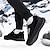 cheap Men&#039;s Sneakers-Men&#039;s Black Warm and Cozy Winter Sneakers with Fleece Lining - Ideal for Outdoor Activities