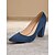 preiswerte Halbformell-Klassische High Heels aus Wildleder mit spitzer Spitze für Damen | Pumps mit Blockabsatz für die Arbeit und Partys
