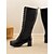 abordables Botas de moda-Botas altas hasta la rodilla con cordones estilo vintage para mujer: tacón grueso, estilo retro para cosplay, disfraces y moda diaria