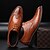 ieftine Formal-pantofi de rochie oxford brogue maro clasici pentru bărbați – încălțăminte formală cu șireturi din piele artificială pentru birou și evenimente