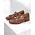 cheap Women&#039;s Flats-Women&#039;s Brown T-Strap Loafers with Tassel Accents - Retro Low Block Heel Shoes for Casual and Vintage Style