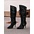 baratos Botas Slouch-botas femininas de cano alto, prateadas e largas – botas estilosas de bico fino com salto agulha para um visual moderno