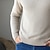 preiswerte Herrenpullover-Herren Pullover Kleid Pullover Gerippt Stricken Cropped Zip Strick Feste Farbe Ständer Stilvoll Basic Outdoor Täglich Bekleidung Herbst Winter Kamel Schwarz S M L