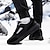 cheap Men&#039;s Sneakers-Men&#039;s Black Warm and Cozy Winter Sneakers with Fleece Lining - Ideal for Outdoor Activities
