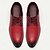 baratos Formal-sapatos sociais masculinos de couro sintético vermelho trançado – oxfords elegantes com cadarço e detalhes em couro envernizado para ocasiões formais e casuais