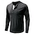 billige Afslappet Henley T-shirt-Herre T-shirt Henley-skjorte Lang ærmet skjorte Vanlig Henley Gade Daglig Langærmet Lomme Tøj Mode Designer Afslappet Bekvem