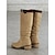 abordables Botas holgadas-Botas altas hasta la rodilla de gamuza sintética para mujer con detalle de hebilla, estilo occidental, calzado casual de otoño e invierno para uso diario