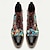 billige Premium læderstøvler-mænds førsteklasses okselæder-snørestøvler med blomstret jacquard-design og cap toe - stilfulde og holdbare ankelstøvler til afslappede og formelle lejligheder