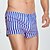 abordables Bóxer de hombre-Hombre 1 pc Boxer Boxers Cintura elástica 100% Algodón Transpirable Suave Cómodo Raya Tiro Medio Blanco Amarillo
