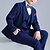 voordelige Jongens formeel pak-3/4/5 stuks Ringdragerkostuums Jongens Kinderen Pak Formeel pak Blazer &amp; Vest &amp; Broek Formeel Feest Valentijnskaarten Modieus Stoer Ruitjes Zak Marineblauw Polyester
