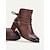 ieftine Cizme Cowboy &amp; Western-botine de damă maro western cu dantelă și toc stivuit - stil rustic vintage pentru ținute casual și festivaluri