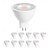 abordables Spots LED-Lot de 10 ampoules LED à intensité variable MR16 AC/DC 12 V pour projecteur, remplace la lampe halogène 50 W pour la décoration de la maison