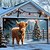 cheap Christmas Garage Door Covers-Christmas Outdoor Garage Door Cover Xmas Banner Highland Cattle Large Christmas Backdrop Decoration for Holiday Outdoor Garage Door Home Wall Decorations