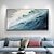 baratos Pinturas de Paisagens-Mintura artesanal mar onda paisagem pinturas a óleo sobre tela arte de parede decoração moderna imagem abstrata para decoração de casa rolou sem moldura pintura não esticada