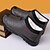 baratos Inverno e botas de neve-sapatos masculinos pretos impermeáveis de inverno sem cadarço – forro de pele sintética quente, sola antiderrapante durável, perfeita para clima frio e atividades ao ar livre