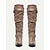 baratos Botas Slouch-botas femininas de cano alto, cano alto, com fivelas e salto plataforma, em tom bege desbotado – botas de inverno aconchegantes com punho de malha para trajes casuais