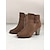 preiswerte Stiefeletten-braune Damenstiefeletten aus Wildlederimitat - Blockabsatz mit seitlichem Reißverschluss und dekorativen Knopfdetails, ideal für die Freizeit im Herbst und Winter