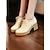 cheap Women&#039;s Oxfords-Women&#039;s Ivory Lace-Up Platform Oxford Shoes – Chunky Heels with Textured Soles for Casual and Office Wear
