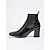 cheap Women&#039;s Boots-Women&#039;s Black Patent Crocodile Pattern Block Heel Ankle Boots – Stylish Formal Footwear for Parties and Office Wear