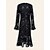 preiswerte Partykleid-besticktes Cocktail-Party-Midikleid mit langen Ärmeln