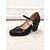 abordables Années 1950-Escarpins Mary Jane bleu clair pour femmes avec bride à boucle décorative et talons compensés – chaussures élégantes pour les fêtes et les événements formels
