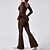 billiga Set och One-Pieces-Dam Jumpsuit Träningsdräkt Onesie Utsvängda byxben Ensfärgat Kroppsdräkt Byxdress Svart Kaffe Yoga Kondition Gymträning Andningsfunktion Mjuk Långärmad Sport Sportkläder Elastisk Smal