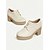 cheap Women&#039;s Oxfords-Women&#039;s Ivory Lace-Up Platform Oxford Shoes – Chunky Heels with Textured Soles for Casual and Office Wear