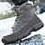 baratos Inverno e botas de neve-Homens Botas Botas de Neve Botas de caminhada Botas de inverno Forro de Lã Camurça Náilon Confortável Antiderrapante Com Cadarço Preto Cinzento