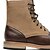 baratos Botas de cano curto-botins masculinos de dois tons com cadarço | design em couro sintético e camurça para uso casual e ao ar livre