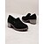 economico Slip-ons e mocassini da donna-mocassini da donna in pelle scamosciata nera con suola spessa - suola robusta con tacco a blocco per un uso casual e quotidiano