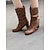 cheap Slouch Boots-Women&#039;s Brown Knee-High Boots with Buckle Details and Block Heels – Classic and Versatile Footwear for Casual and Fall Outfits