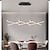 abordables Suspension-Lustre LED moderne pliable et rétractable à intensité variable avec télécommande, luminaires suspendus linéaires en spirale 220-240 V