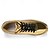 billiga Herrsneakers-guldmetallic låga sneakers för män – snygga snörskor med vit halkfri sula för vardags- och festkläder
