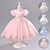 abordables Robes de Fille de Fleurs-Robe de Demoiselle d'Honneur Fille enfants Fille Robe de princesse Utilisation Mariage Soirée Elégant Magnifique Maille Couleur unie Manche Courte Col Ras du Cou Blanche Champagne 4 ans et +