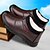 baratos Inverno e botas de neve-sapatos masculinos pretos impermeáveis de inverno sem cadarço – forro de pele sintética quente, sola antiderrapante durável, perfeita para clima frio e atividades ao ar livre