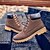 baratos Botas de trabalho-botas de trabalho amarelas clássicas masculinas – botas de cano curto duráveis com cadarço, colarinho acolchoado e sola resistente