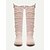 billiga Slouch Boots-knähöga kängor i mocka för kvinnor med spänne - ledig platt klack för vardags- och höstmode