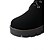 baratos Botas de neve e inverno-botas femininas de camurça sintética com cadarço até o joelho e punhos de pele sintética – calçados de inverno estilosos com sola grossa