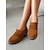 economico Slip-ons e mocassini da donna-mocassini da donna in pelle scamosciata nera con suola spessa - suola robusta con tacco a blocco per un uso casual e quotidiano