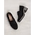 economico Slip-ons e mocassini da donna-mocassini da donna in pelle scamosciata nera con suola spessa - suola robusta con tacco a blocco per un uso casual e quotidiano