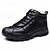 baratos Inverno e botas de neve-botas de caminhada masculinas de couro sintético marrom com forro de pelúcia – calçados de inverno duráveis para aventuras ao ar livre