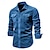 economico Camicie Elite da Uomo-Per uomo Camicia button-down Camicia casual Camicia di Velluto a Coste Blu marino Blu Verde Kaki Grigio Manica Lunga Tinta unica Collo ripiegato Colletto a Camicia All&#039;aperto Quotidiano Abbigliamento
