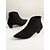 baratos Botas de tornozelo-botins femininos pretos de bico fino com salto gatinho - calçado elegante e versátil para todas as estações