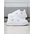 billiga Damsneakers-vita platåsneakers för kvinnor med fjärilsbroderier | lediga snörskor för vardagsbruk