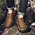 economico Slip-ons e mocassini da uomo-scarpe da trekking da uomo in similpelle in stile vintage con chiusura a lacci e suola robusta, comode e resistenti, perfette per le attività all&#039;aperto